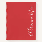 Eenvoudig Elegant Flame Red gepersonaliseerd Notitieboek (Voorkant)