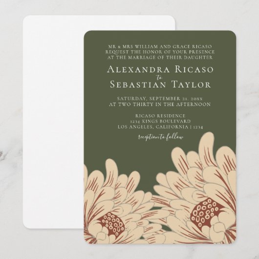 Eenvoudig Elegant Floral Wedding (Voorkant / Achterkant)