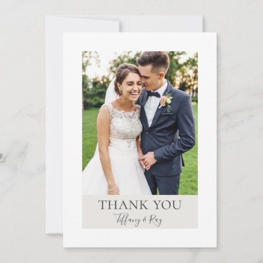 Eenvoudig elegant | Foto van White en Beige Flat Bedankkaart (Voorkant)