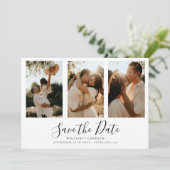 Eenvoudig elegant fotohuwelijk sparen de datum save the date (Staand voorkant)