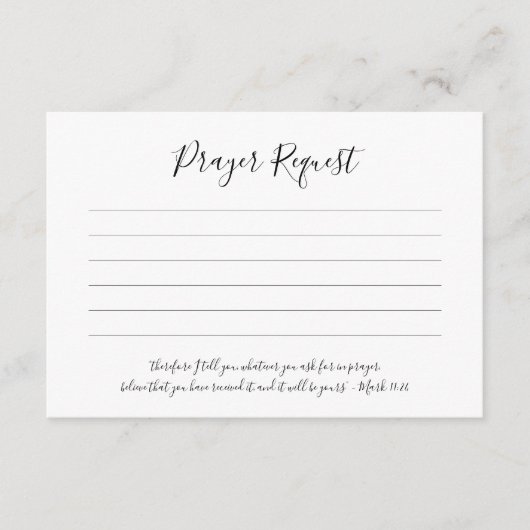 Eenvoudig Elegant Gebedsverzoek Kaarten (Voorkant)