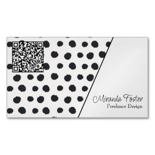Eenvoudig Elegant Gedotteerde QR-code Magnet Magnetisch Visitekaartje