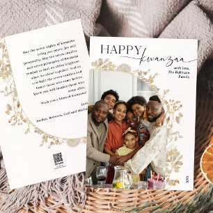 Eenvoudig Elegant Gelukkig Kwanzaa Feestdagenkaart