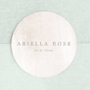Eenvoudig elegant, gepenseld, witte marmer Profess Ronde Sticker