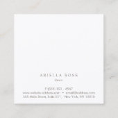 Eenvoudig elegant, gepenseld, witte marmer Profess Vierkante Visitekaartje (Achterkant)