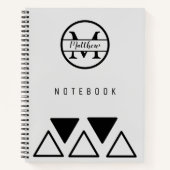 Eenvoudig Elegant gepersonaliseerd Monogram Silver Notitieboek (Voorkant)