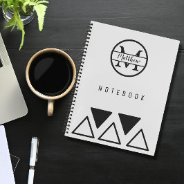 Eenvoudig Elegant gepersonaliseerd Monogram Silver Notitieboek