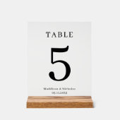 Eenvoudig Elegant Gepersonaliseerd Trouwtafelnumme Acryl Bord (Voorkant)