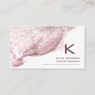 Eenvoudig Elegant Glitter Monogram Gepersonaliseer Visitekaartje