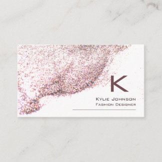 Eenvoudig Elegant Glitter Monogram Gepersonaliseer Visitekaartje