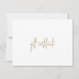 Eenvoudig Elegant Gold Business Cadeaubon
