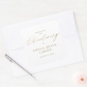Eenvoudig Elegant Gold Calligraphy Script Christen Vierkante Sticker (Envelop)