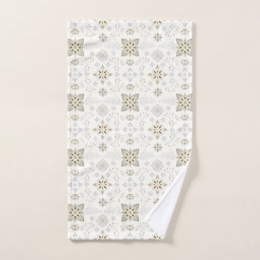 Eenvoudig Elegant Gold Folk Tegel Pattern Bad Handdoek (Handdoek)