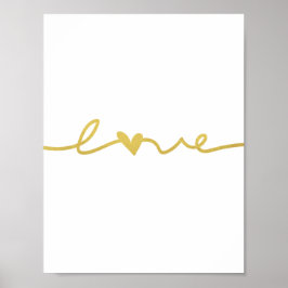Eenvoudig Elegant Gold Love Script-Poster Poster