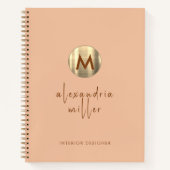 Eenvoudig Elegant Gold Monogram Notitieboek (Voorkant)