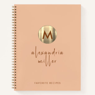 Eenvoudig Elegant Gold Monogram Recipbook Notitieboek
