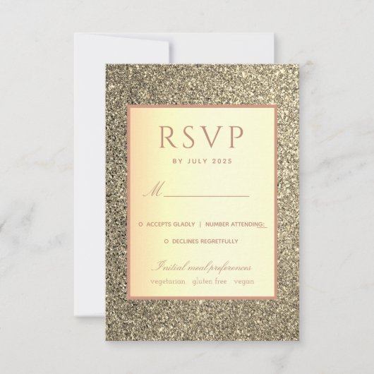 Eenvoudig Elegant Gold Wedding RSVP Kaartje (Voorkant)