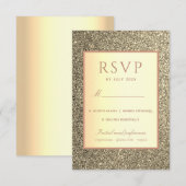 Eenvoudig Elegant Gold Wedding RSVP Kaartje (Voorkant / Achterkant)