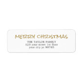 Eenvoudig elegant Gold White-kerstlabel Etiket (Voorkant)