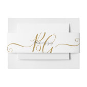Eenvoudig Elegant Golden Initialen Weddenschap Uitnodigingen Wikkel (Voorkant Voorbeeld)