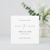 Eenvoudig Elegant Goud Bewaar de Datum met QR-Code Save The Date (Staand voorkant)