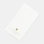Eenvoudig Elegant Goud Hart Bruiloft Gepersonalise Servet (Hoek)
