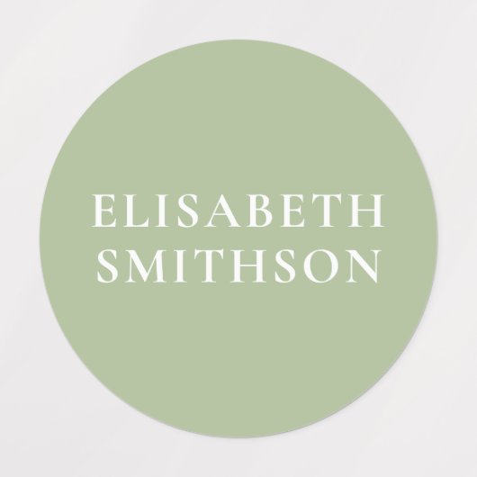 Eenvoudig Elegant Green Minimal Add Jouw naam Scho Labels (Design 2)