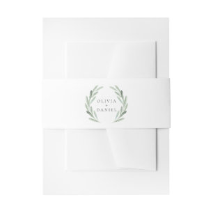 Eenvoudig Elegant Green Wreath Rustic Wedding Uitnodigingen Wikkel