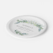 Eenvoudig Elegant Greenery Boho Script-Vrijgezelle Papieren Bordje (Gekanteld)