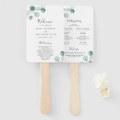 Eenvoudig Elegant Greenery Eucalyptus Wedding Prog Handwaaier (Voorkant en achterkant)