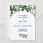 Eenvoudig Elegant Greenery Wedding Kaart (Voorkant)