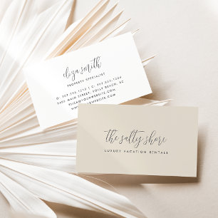 Eenvoudig Elegant Grey Calligraphy Script Visitekaartje