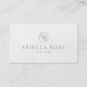 Eenvoudig Elegant Grey Professional Monogram Visitekaartje (Voorkant)