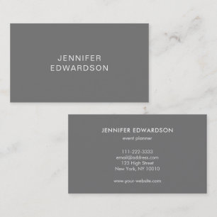 Eenvoudig elegant grijs minimalistisch professione visitekaartje