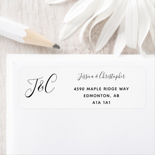 Eenvoudig elegant handschrift, zwart en wit, moder etiket (Insitu)