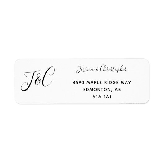 Eenvoudig elegant handschrift, zwart en wit, moder etiket (Voorkant)