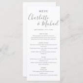 Eenvoudig Elegant Handtekening Script Bruiloft Men Menu (Voorkant / Achterkant)