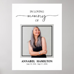 Eenvoudig Elegant Herdenkings- Rouwfoto Welkomstbo Poster