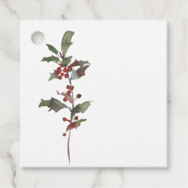 Eenvoudig Elegant Holly Berry Stem Christmas Gift  Bedankjes Labels