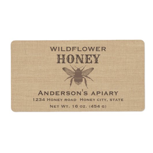 Eenvoudig elegant-honingetiket etiket (Voorkant)