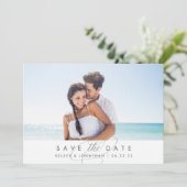 Eenvoudig Elegant | Horizontale foto slaat de datu Save The Date (Staand voorkant)
