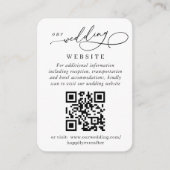 Eenvoudig Elegant Huwelijk QR Code Eenvoudige Deta Informatiekaartje (Voorkant)