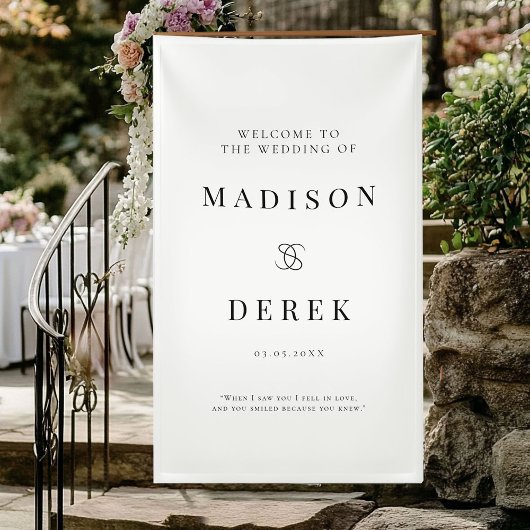 Eenvoudig Elegant Huwelijk WELKOM Spandoek