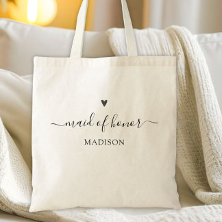Eenvoudig Elégant Kalligrafie Schrift Getuige Brui Tote Bag