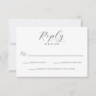 Eenvoudig Elegant Kalligrafie Schrift Moderne Brui RSVP Kaartje