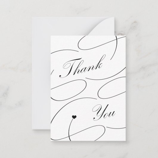 Eenvoudig elegant kalligrafiemanuscript dank u notitiekaartje (Voorkant)