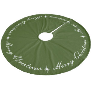 Eenvoudig elegant-kerstscript donkergroen fleece kerstboom rok