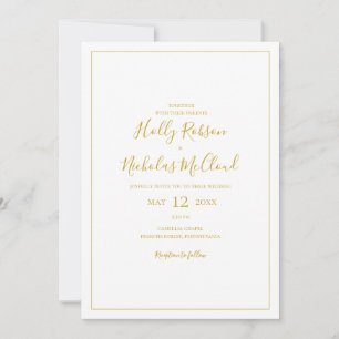 Eenvoudig elegant kerstwit in één huwelijk kaart