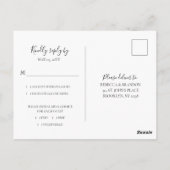 Eenvoudig elegant keuzevrijheid RSVP Weddenschap Briefkaart (Achterkant)