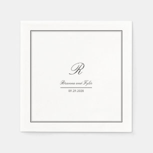Eenvoudig Elegant Klassiek Bruiloft Monogram Servet